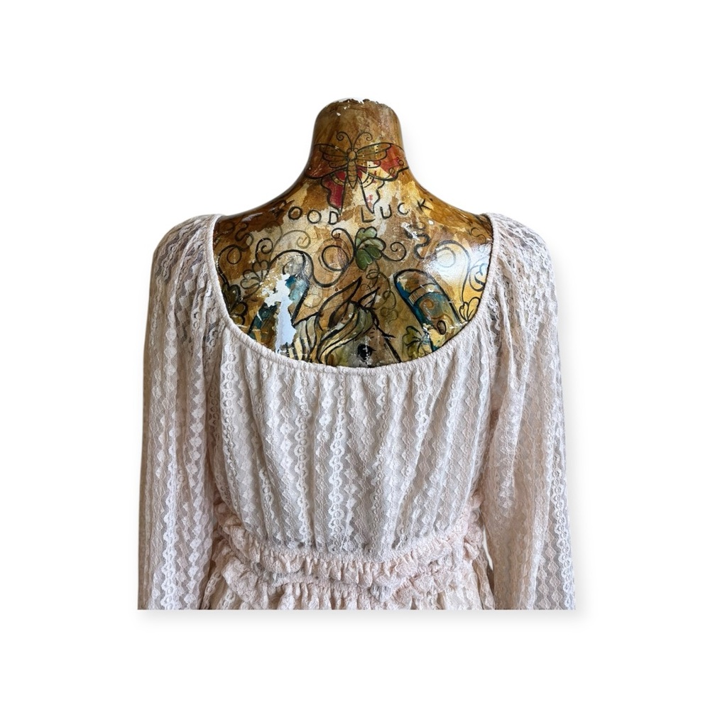 IRIS lace top blouse peplum long sleeve large - Picture 5 of 11